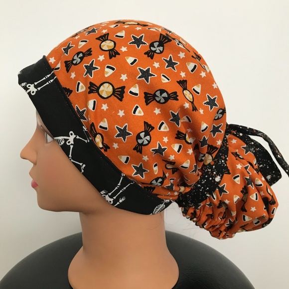 Scrub CAP/HAT *Reversible *Long Ties *Halloween - Picture 11 of 16